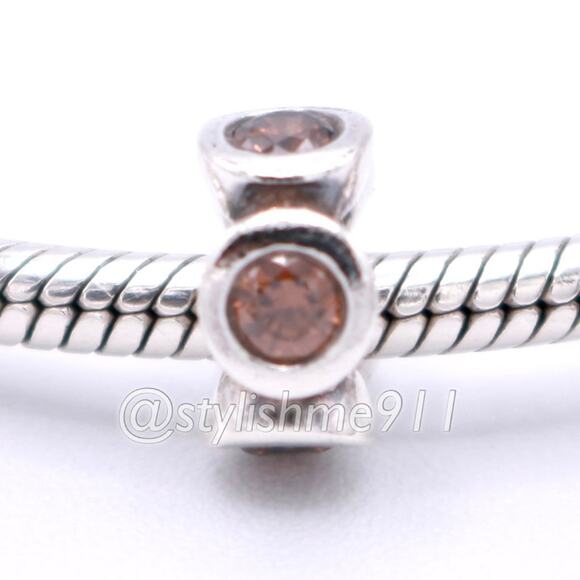 Authentic PANDORA Lights Brown CZ Spacer - 790226BCZ - Picture 1 of 11